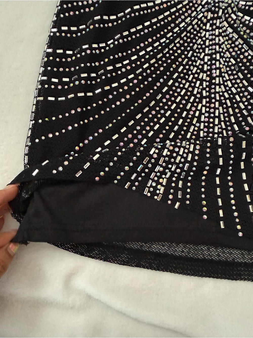 Windsor Rhinestone Bodycon Mini Dress NWT Black Glam Party Size S - Picture 6 of 10